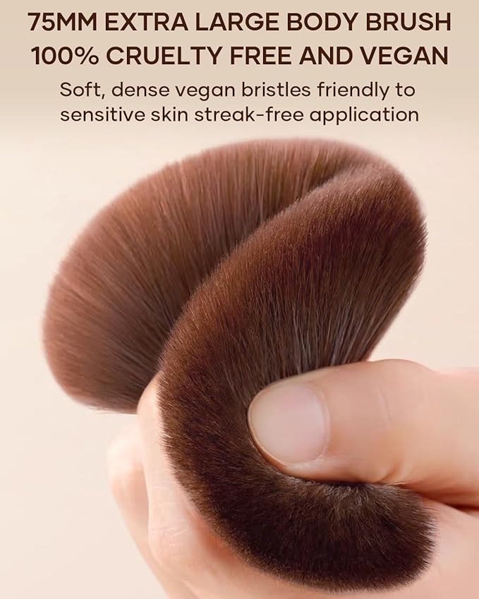 Extra Large Body Makeup Brush For Self Tanner, 3 Inch Width Self Tanning Blend Brush, Soft synthetic hair, Powder, Foundation, Blusher, Bronzer, Face and Body Brush
