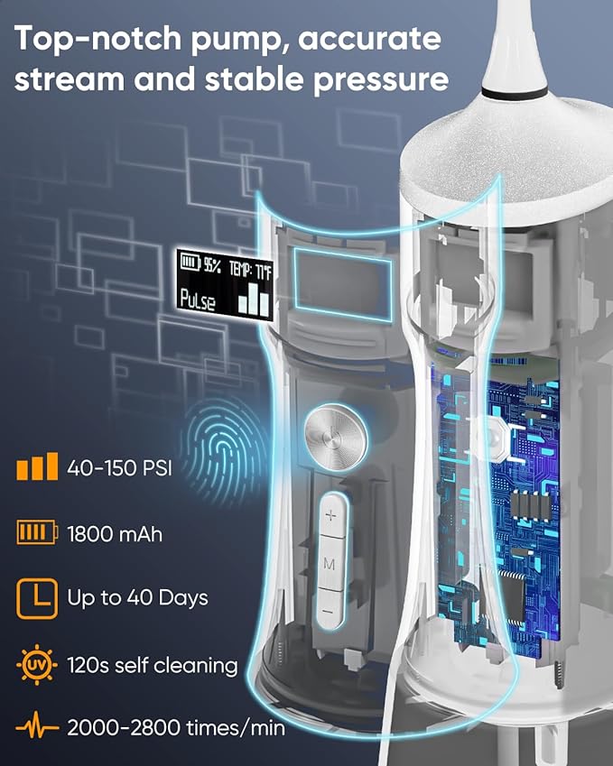 MySmile LP233 Pro Electric Water Flosser Lightning Silver and LP221 Cordless Water Flosser Pearl White Combo