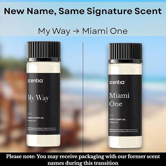 Scentia Miami One Diffuser Oil Inspired by The 1 Hotel Miami Beach - 20 ml 0.67 fl oz - Essential Oil Blend for Aromatherapy, Water Less Diffusers Humidifiers