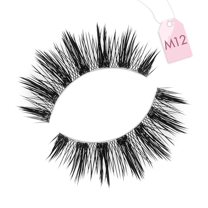 Manga Anime Eyelashes Japanese Spiky Fake Lashes Asian Wispy Strip Lashes M-12