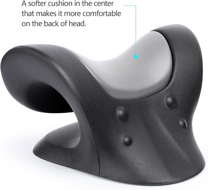 RESTCLOUD Comfortable Neck Stretcher for Neck Pain Relief, Neck and Shoulder Relaxer Cervical Traction Device for TMJ Pain Relief and Muscle Relax, Cervical Spine Alignment Chiropractic Pillow