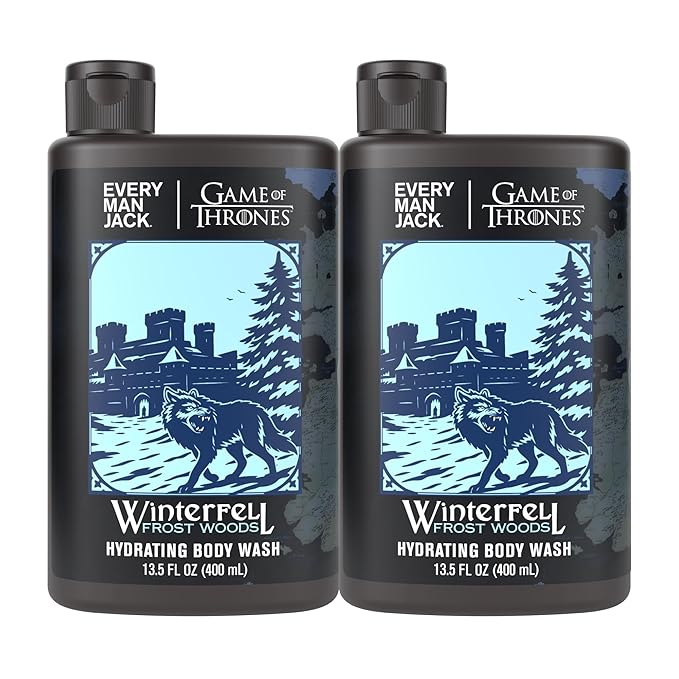 Every Man Jack Game of Thrones Collectors Body Wash - Clean Ingredients - Winterfell - Frost Woods Scent - 13.5 oz (Pack of 2)