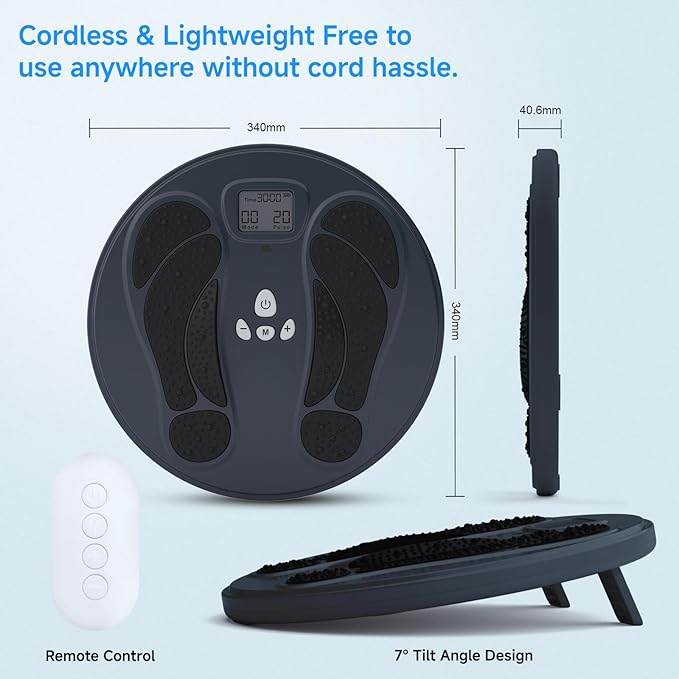 FDA Cleared - Electronic Muscle Stimulator for Neuropathy Foot Leg Massage, EMS Foot Massager for Pain Relief & Muscle Relaxation, EMS/TENS Feet Stimulator for Circulation, for Dad Mum Elder Gifts