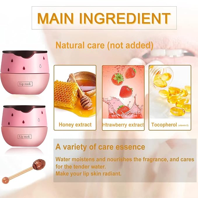 Strawberry Lip Sleeping Mask,Plumping Lip Hydrating
