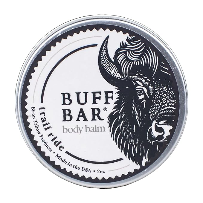 Big Crazy Buffalo BUFF BAR Pure Bison Tallow Balm, Trail Ride - Scents of Leather, Smoke, & Cedarwood - Body Butter, Hydrating, Naturally Derived, Replaces Lotion - For Dry, Itchy Skin