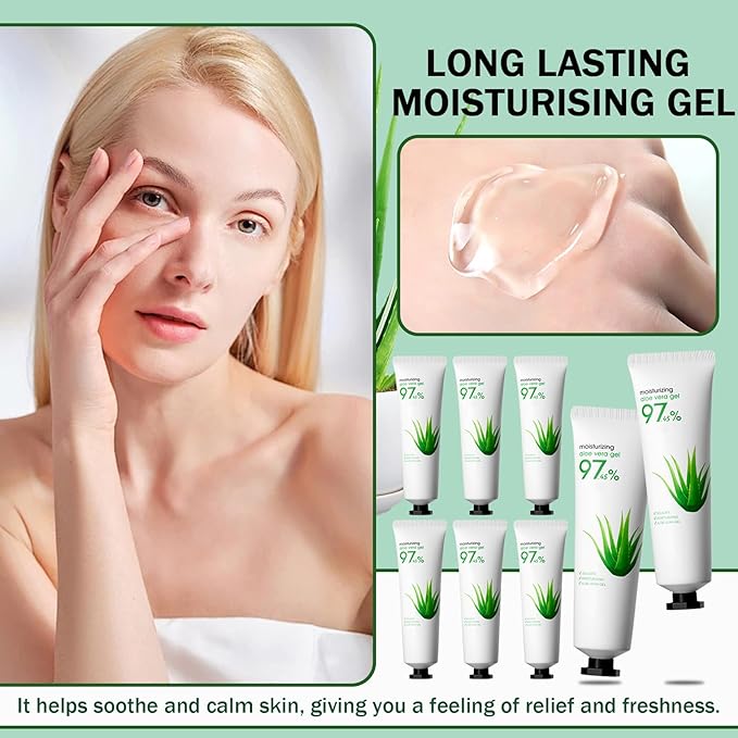 JunKuJK 8PCS Purity Aloe Vera Gel - Hydrating Aloe Vera Gel for Face and Skin,No Sticky Moisturizing Aloe Gel M