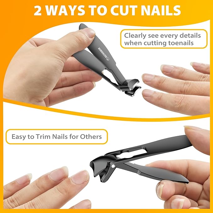 Toe Nail Clippers for Seniors, Mens Stocking Stuffers 2026, Ultra-Sharp Heavy Duty Large Thick Fingernail Clippers Cutters with Catcher for Men Women, 18-Month Replacement Warranty!
