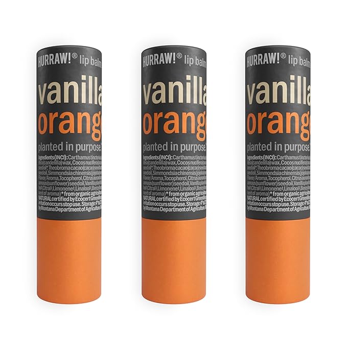 Hurraw! Vanilla & Orange Lip Balm,