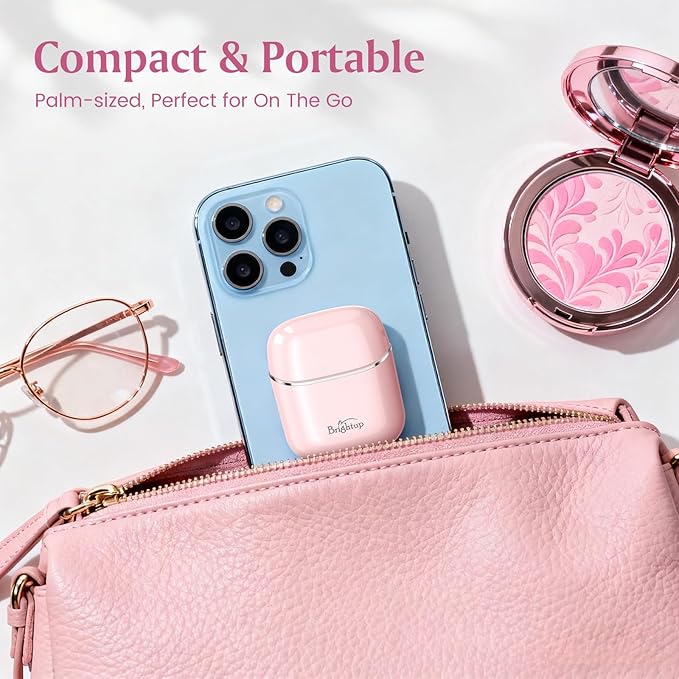 Brightup Facial Hair Remover for Women - Painless Electric Face Shaver for Peach Fuzz on Lip & Chin, USB-C Rechargeable & Waterproof, Mini Size Portable for Smooth Skin On-The-Go (Pink) (Pink)