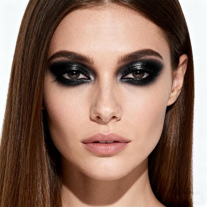 Black Eyeshadow Waterproof Long Wear Black Eyeshadow Stick Highly Pigmented Blendable black Glitter Shimmer eyeshadow Pencil (17# black)