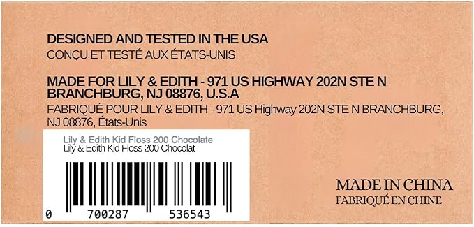 LILY & EDITH Kids Plant Based Dental Floss Picks 200 Counts, Fluoride Free, Corn Starch Material, Chemical Free, Fun Animal Flossing Sticks, Ultra Sturdy Thread, Zero Waste Package (Chocolate)