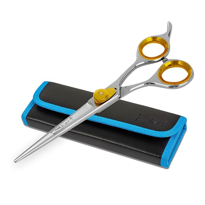 SHARF Gold Touch Barber 6.5 Inch, Professional Straight Shears 440c Japanese Stainless Steel Barber Scissors for Men and Women