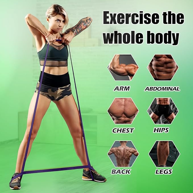 WHATAFIT Resistance Bands,Pull Up Assist Bands Set with Handles, Exercise & Workout Bands with Door Anchor for Men & Women – Home Fitness Equipment for Strength Training, Stretching