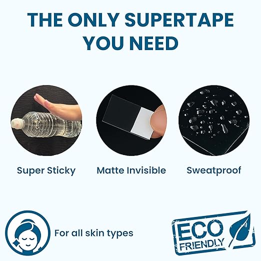 SUPERTAPE Contour 1" C Lace Tape for Wigs Waterproof, Double Sided Wig Tape, Lace Front Wig Tape Double Sided Ultra Hold, Double Sided Hair Tape Adhesive for Hairpieces – 36 Contours