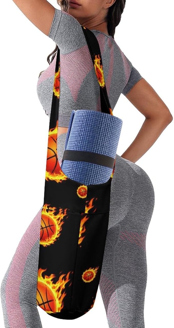 Portable Yoga Mat Carrier Single Shoulder Bag with Pocket Spacious for Yoga Gym Fitness Travel