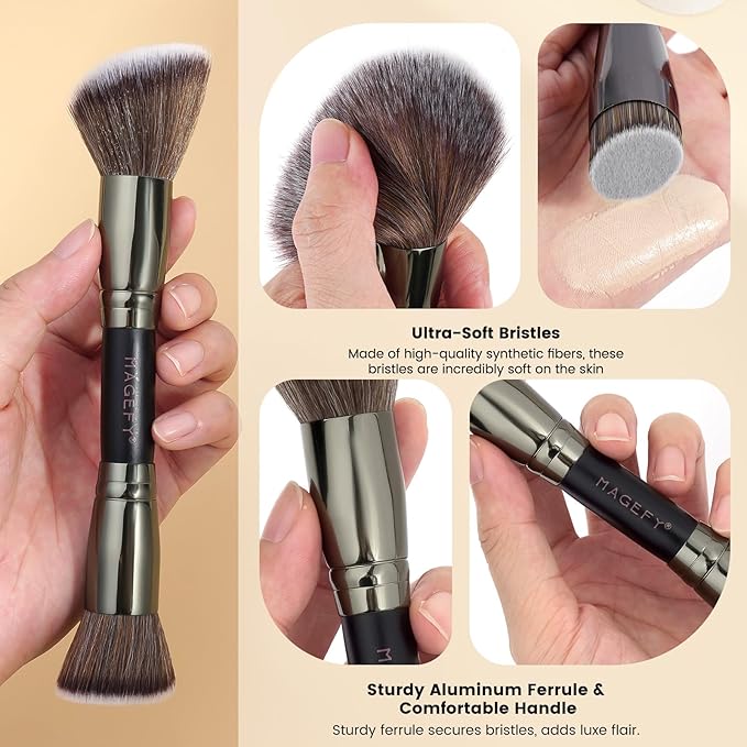 MAGEFY Makeup Brushes 37 Pcs Makeup Kit, Multi-functional Makeup Tool Set with Double-End Powder Blush Eyeshadows Brush Make up Brushes Set Bag,Black