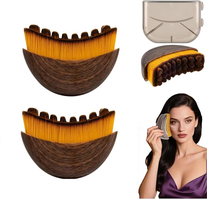 Fvaql Dry Brushing Face Brush, Lymphatic Contour Face Brush, Chin & Jawline Sculpting, Lymphatic Drainage Massager for Face, Ergonomically Designed to Fit The Skin Precisely (2PCS)