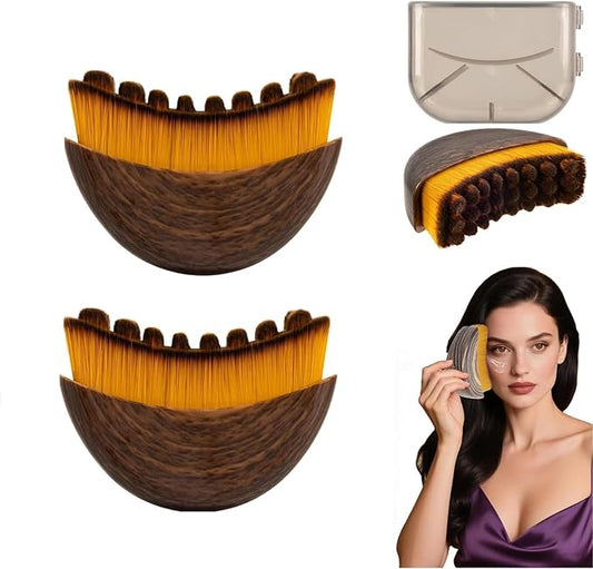 Fvaql Dry Brushing Face Brush, Lymphatic Contour Face Brush, Chin & Jawline Sculpting, Lymphatic Drainage Massager for Face, Ergonomically Designed to Fit The Skin Precisely (2PCS)