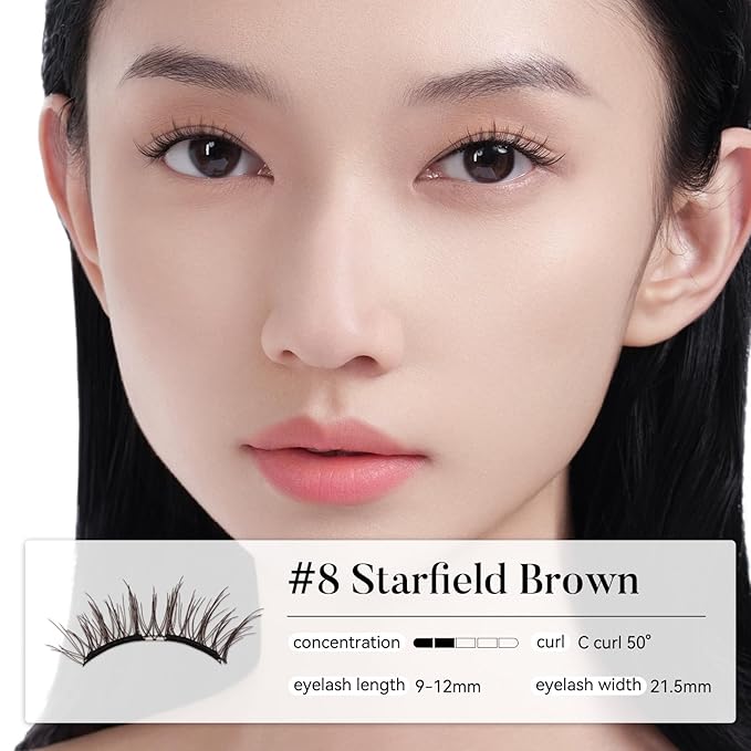 WOSADO Soft Magnetic Eyelashes [No.11 Gem Black] 21.5mm with Applicator Kit, Reusable Glue-free Wispy Magnetic Lashes, Cruelty-free False Lashes, Waterproof, Lightweight, Suit for Heavy Makeup