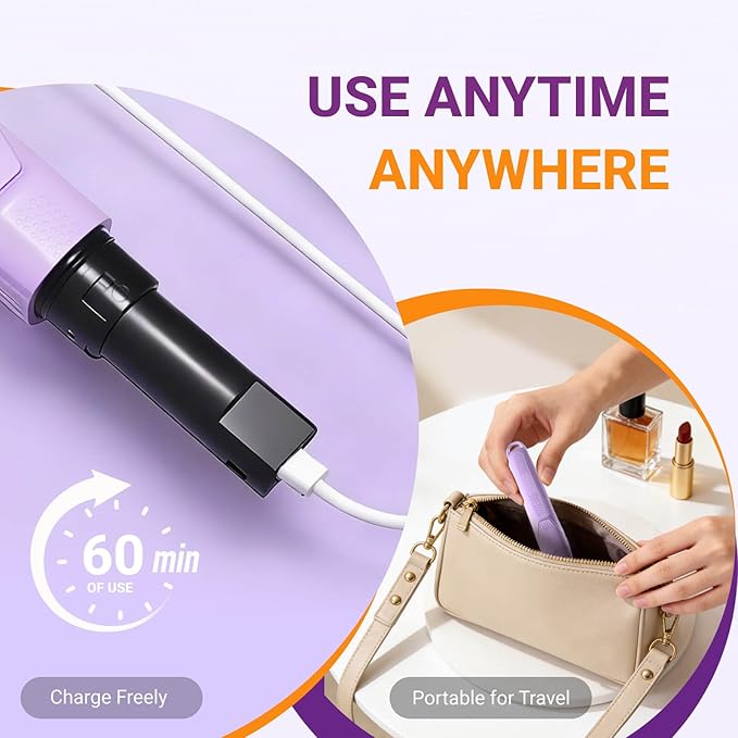 Bikini Trimmer for Women, 3-in-1 Painless Womens Electric Razors & Pubic Hair Trimmer, Waterproof Womens Shaver with Ceramic Blades, USB Rechargeable Lady Groomer for Legs Underarm Face,Violet