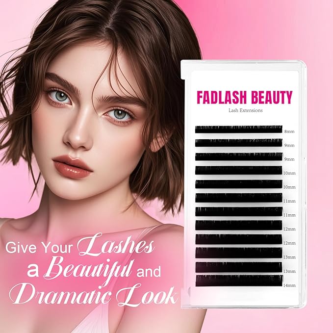 Lash Extension 0.07 D Curl 8-14mm Individual Lashes Mixed Tray Classic Lash Extensions Premium Silk Matte Dark Eyelash Extensions Professional Supplies(0.07-D,8-14mm)