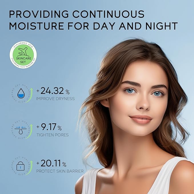 Skin Care Set, Hyaluronic Acid Travel Hydrating