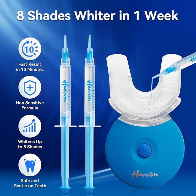 Teeth Whitening Kit, LED Accelerator Light, 35% Carbamide Peroxide Whitening Gel (3 Pcs), Dental-Grade Whitening at Home