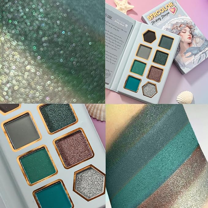 12-Color Zodiac Eyeshadow Palette, Matte Metallic Shimmer Pressed Pigments, Highly Pigmented Makeup Palette for Professional & Daily Eye Makeup (8289 Scorpio)
