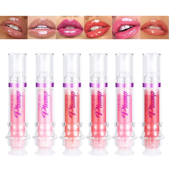 6pcs Lip Plumping Booster Gloss Set, Lips