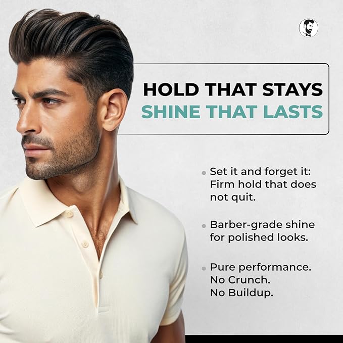 Gentlemen Republic 64oz Refined Men's Hair Gel - Professional Formula for 24 Hour Shine and Strong Hold, Humidity Resistant Styling Gel for hair W/Pump, 100% Alcohol-Free and Never Flakes, Made in USA