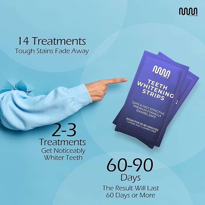 MasterMedi Teeth Whitening Strips, Non-Sensitive White Strip for Teeth Whitening, 14 Treatments