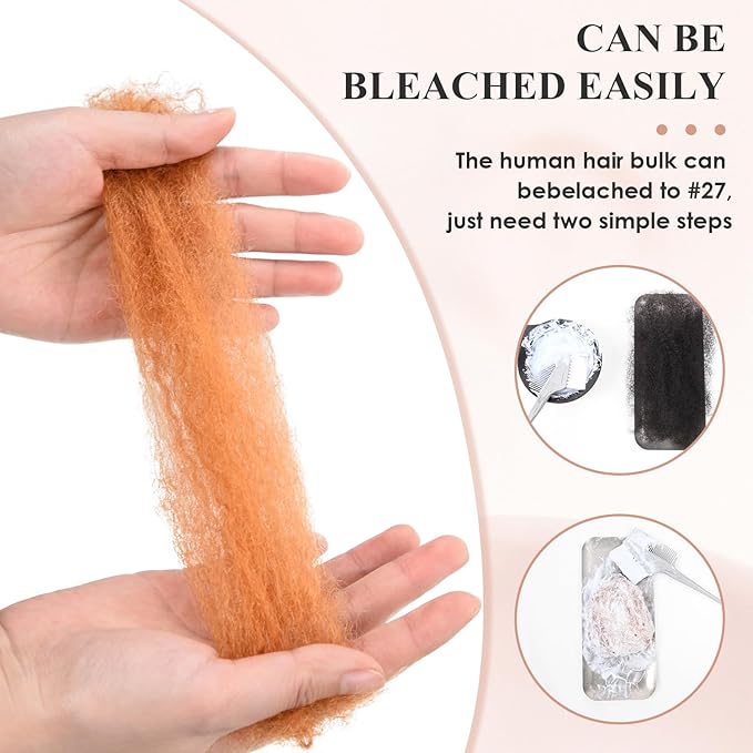 Teresa Afro Kinkys Bulk Human Hair For Twists, Afro Kinky-Curly Human Hair Bulk For Dreadlocks Extensions,Bulk Human Braiding Hair Natural And Soft (18 Inch, 30g/Pack)