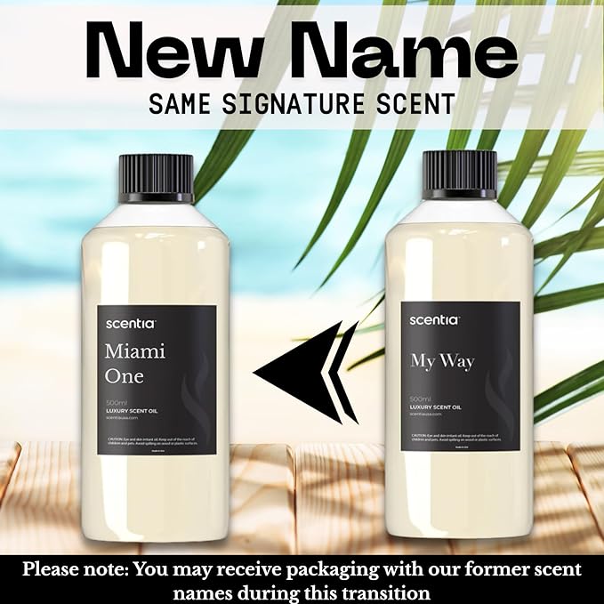 Scentia Miami One Aroma Oil 500 ml 16.9 fl oz – Aromatherapy Fragrance Oil Inspired by 1 Hotel® Miami Beach – Lemon & Sandalwood Luxury Blend for HVAC and Waterless Diffusers –Made in USA