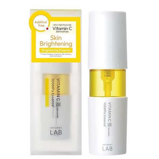 unlabel LAB Vitamin C Brightening Serum, 50mL, Ultra-High-Pressured Vitamin C, Facial Essence for Visible Pore, Uneven skin tone, Fragrance Free, Made in Japan, J-beauty
