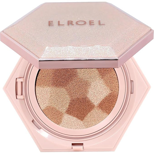 Blending Cushion 4-in-1 Korean Cushion Foundation with Italian Caviar, Collagen & Hyaluronic Acid - 12HR Long Lasting, Hydrating & Age-Defying Makeup Concealer 0.44 oz (#23 Natural Beige)