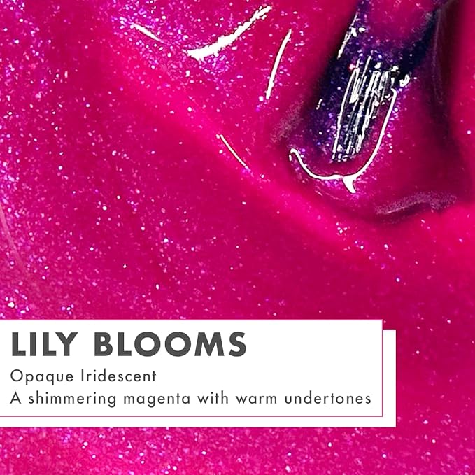 Olive & June Long Lasting Nail Polish | Valentine's Day | Gel-Like Finish No Lamp Needed Lasts up to 10 days | Salon-Quality 15-Free, Vegan Cruelty-Free Chip-Resistant | Lily Blooms Shimmering Magenta
