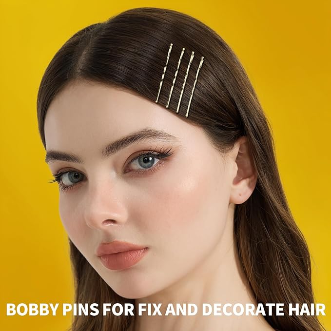 Teenitor 100Pcs Blonde Bobby Pins, Bobby Pins Blonde Gold Hair Pins, Gold Hair Pins for Women 2inch