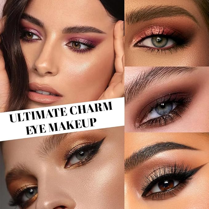 12 Colors Matte Shimmer Eyeshadow - Cool-toned Eyeshadow Palette, Long-Lasting Waterproof Crease-Proof Pigmented, Built-In Mirror, Vegan Cruelty-Free for Daily & Glam Makeup Looks 02#