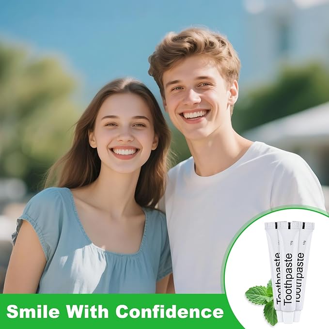 Travel Toothpaste Bulk, 10g/0.35oz White Disposable Toothpaste Suitable for Hotels, Camping, Guests, Homeless People, and Charitable Organizations (100-PACK)