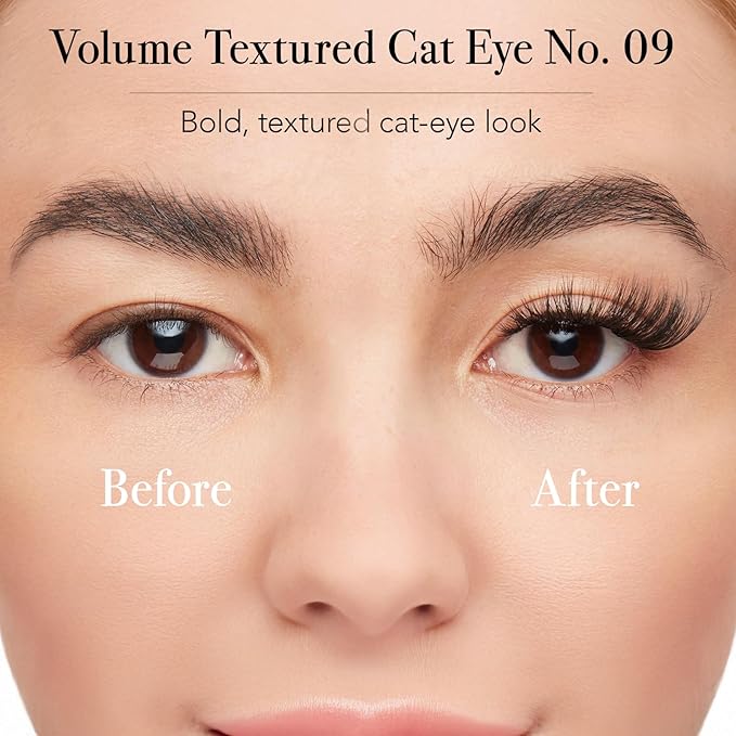 Pro Lash SoftWear Professionally Styled Lash Clusters - Seamless, Lightweight Lashes - 7-Day Cluster Eyelash Extensions - Waterproof Lashes Clusters - Single Set - Volume Textured Cat Eye No. 09 Black