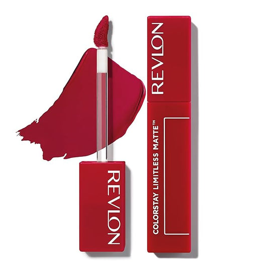 Revlon ColorStay Limitless Matte Liquid Lipstick, Vegan Formula, No-Budge, Longwear Lip Color, Long Lasting, Lightweight/Comfortable, Waterproof, 011 Fire Off, 0.17 fl oz