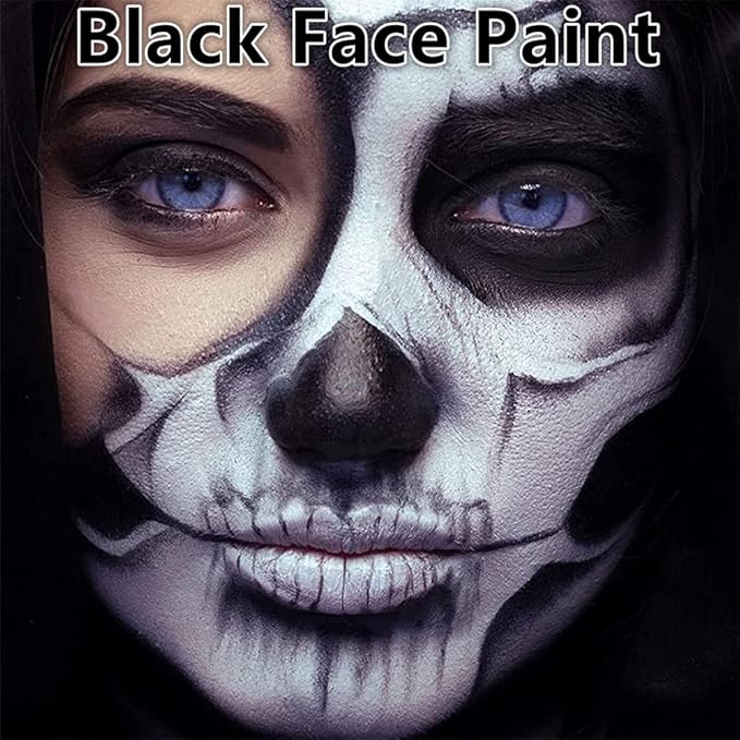 Go Ho Water Based Black Face Body Paint Stick,Non-Toxic Face Painting,Easy-to-use Facepaint for Halloween SFX Zombie Skeleton Vampire Clown Cosplay Costume Makeup,0.63oz