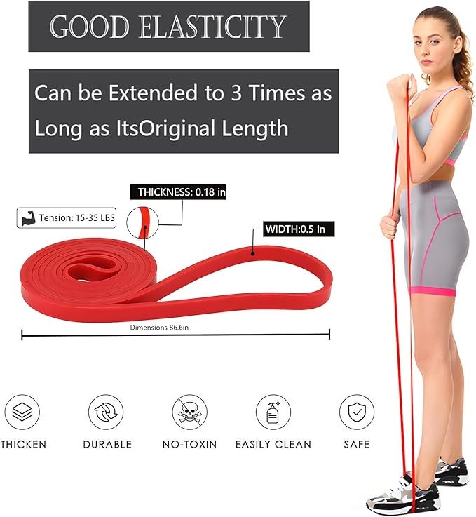 Pull Up Assistance Bands - Resistance Bands Set - Multi-Level Resistance, Fitness Band, Full Body Training, Suitable for Exercise and Physical Therapy Exercise Bands