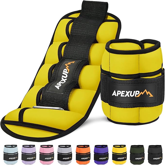 APEXUP 7 lbs/Pair Adjustable Ankle Weights for Women