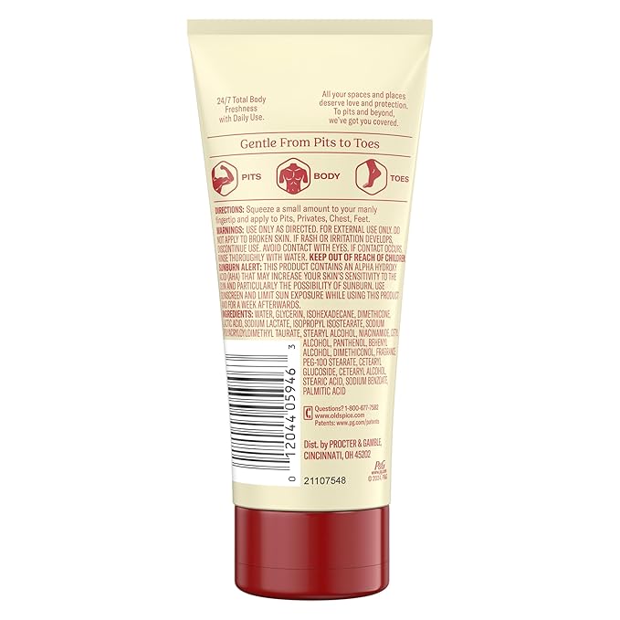 Old Spice Whole Body Deodorant Cream for Men, Aluminum Free, Vanilla + Shea Scent, 24/7 Odor Protection, 24/7 Lasting Freshness, Dermatologist Tested, Gentle on Skin, Safe to Use All Over, 3.0 oz
