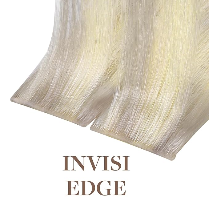 GOO GOO Invisi Edge Clip in Hair Extensions 20inch 110g 7Pcs Injected Seamless PU Clip in Hair Extensions, Virgin Real Human Hair, 17/22/60 Balayage Ash Blonde