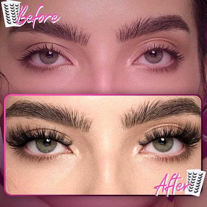 Veleasha False Eyelashes Wispy Faux Mink Lashes Fluffy Handmade Fake Eyelashes Natural Look 7 Pairs Pack Luxury Cat Eye Lashes (801)
