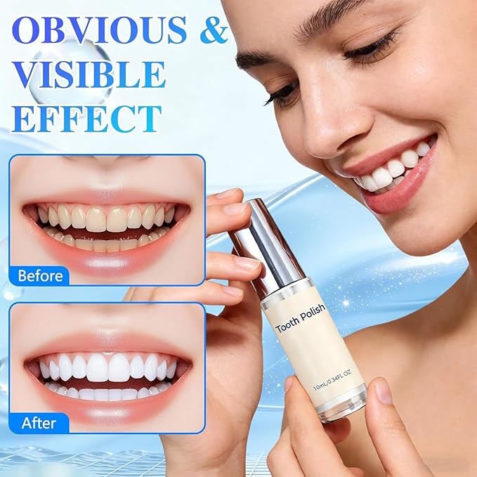 Tooth Polish & Whitening Paint - Instant Visible Brightening, Gentle Formula, Portable Easy-to-Use Teeth Whitener for Confident Smile (2Pcs)