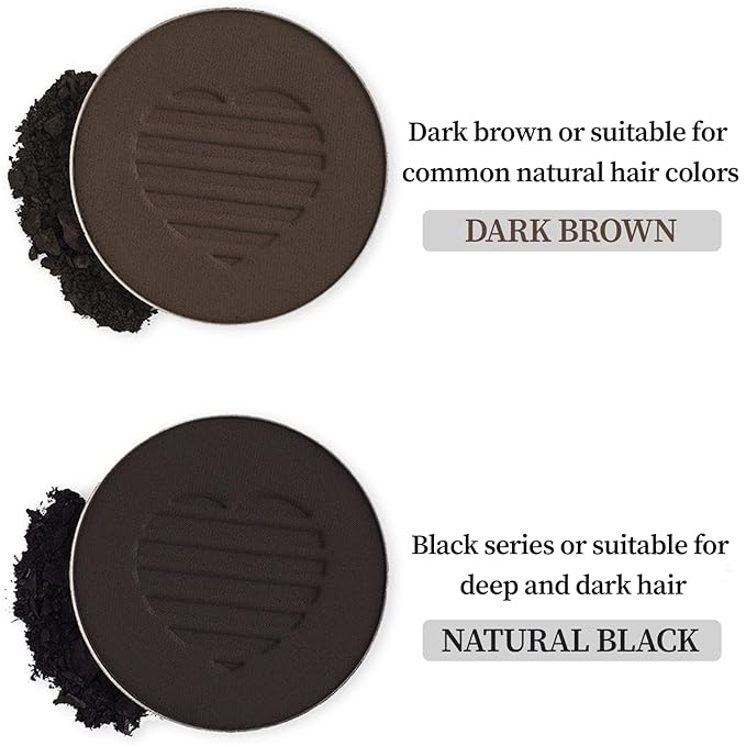 LALACHUU Hair Powder, Hair Powder for Women & Men Root Touch Up Hair Color, Hairline Powder Instantly Gray Water-Resistant Bald Spot Concealer 0.53 Ounce (Natural Black, 0.14 Ounce)
