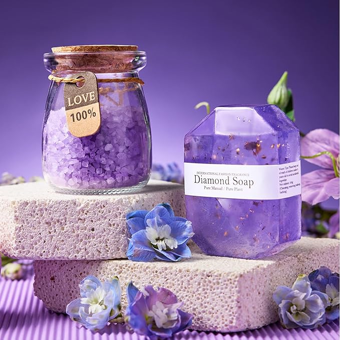 Gifts for Women, Mom, Wife, Girlfriend, Sister, Friends Her - Unique Birthday, Christmas, Valentine's Day, Mothers Day Gifts, Wedding Gifts - Initial Lavender Spa Gift Basket Box (C)